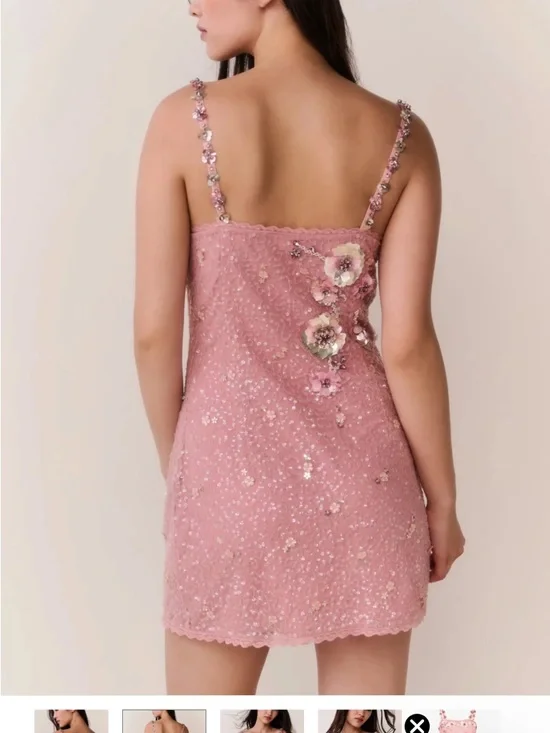 LoveShackFancy Rosemary Embellished Floral Mini Dress - 4 - Picture 3 of 6